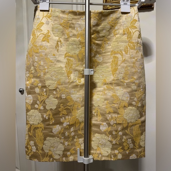 Joe Fresh Yellow and Cream Floral Jacquard Pencil Skirt - Picture 2 of 6